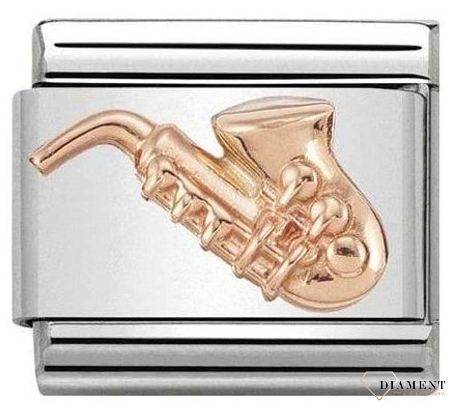 Nomination Link 9K zawieszka różowe złoto 'Saksofon' 430106 12 biżuteria nomination nomination zawieszki nomination baza.jpg